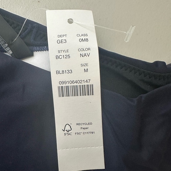 J.Crew Curved-Waist Cheeky Bikini Swim Bottom Navy Blue Size Medium - Picture 2 of 6